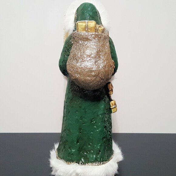 NEW Pottery Barn Handcrafted Santa Claus Figurine 4" w x 4.5" d x 10" h - Picture 4 of 5